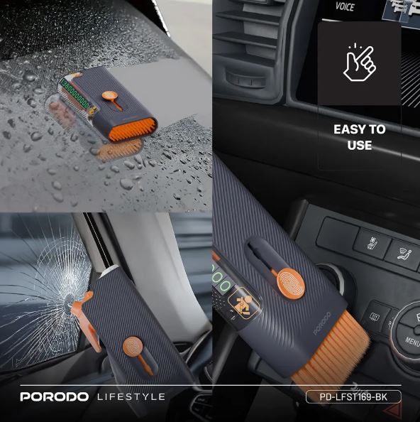 Porodo Lifestyle Vehicle Emergency Safety Kit - Black
