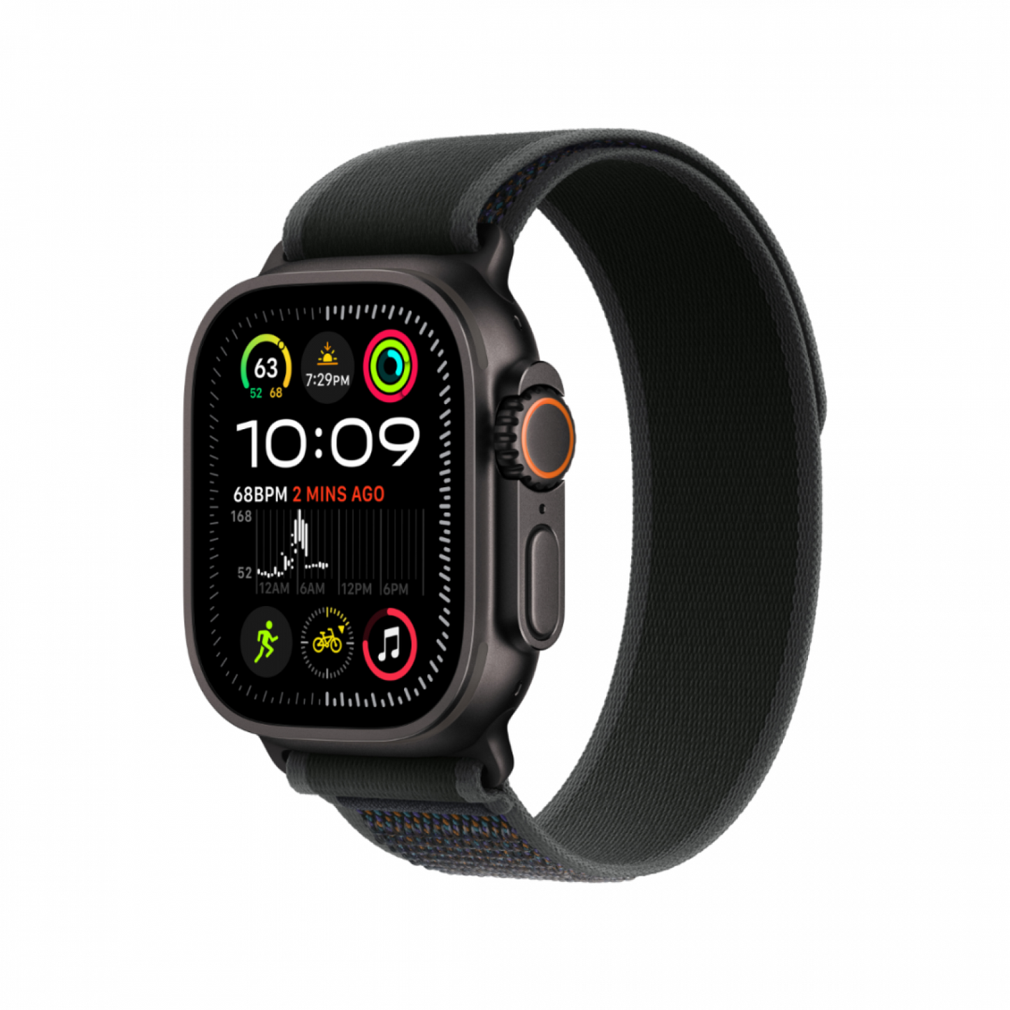 Apple Watch Ultra 2 - 49mm Black Titanium Case with Black Trail Loop - Band -GPS + Cellular | MX4V3QA/A