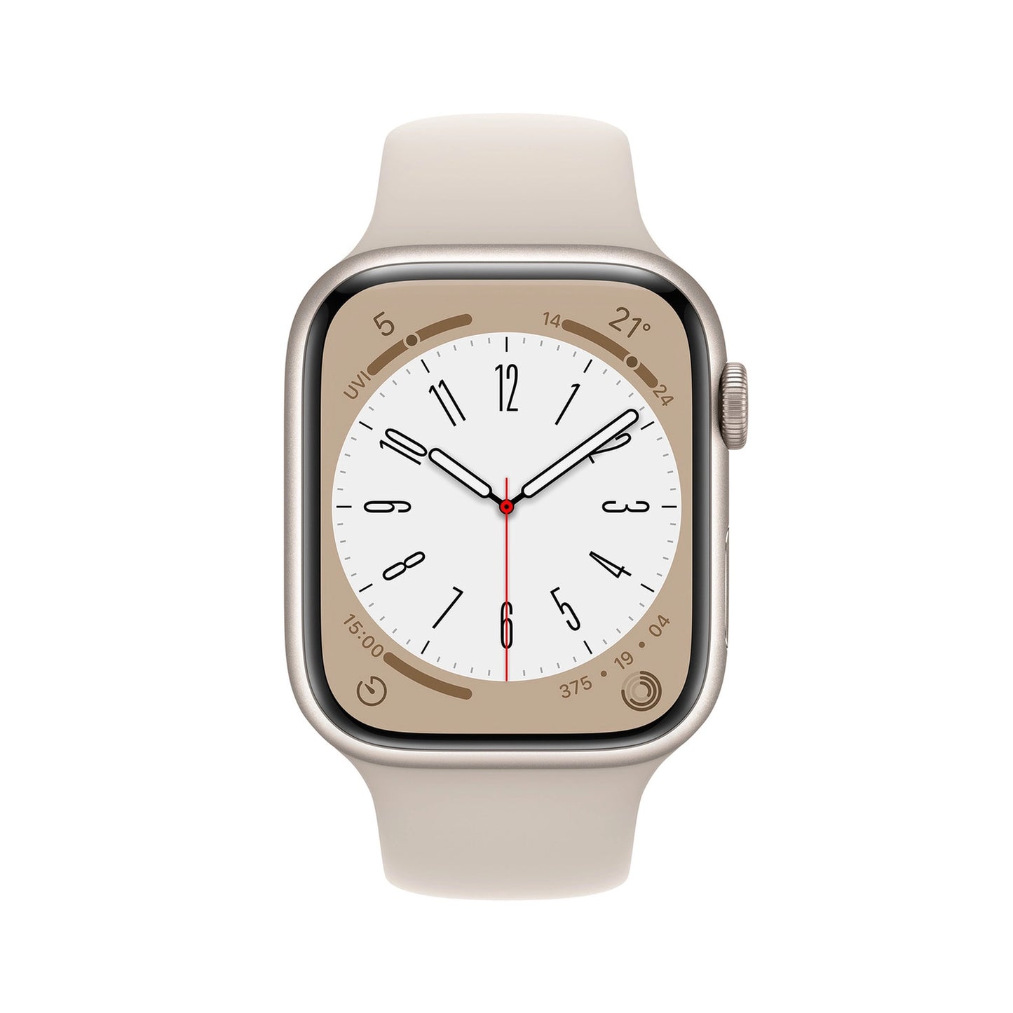 Apple Watch Series 8 GPS Smartwatch, 45 mm Starlight Aluminium Case with Starlight Sport Band