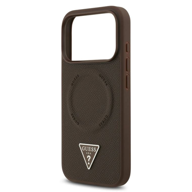 Guess MagSafe PU Leather Case With Triangle Logo-iPhone 17 Pro
