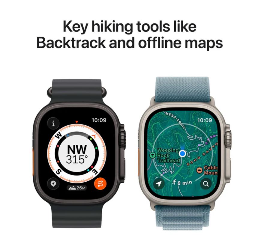 Apple Watch Ultra 3 GPS + Cellular 49mm Black Titanium Case with Black/Charcoal Trail Loop – S/M