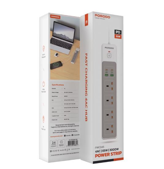 شريط طاقة بورودو 4AC 65 واط 3000 واط