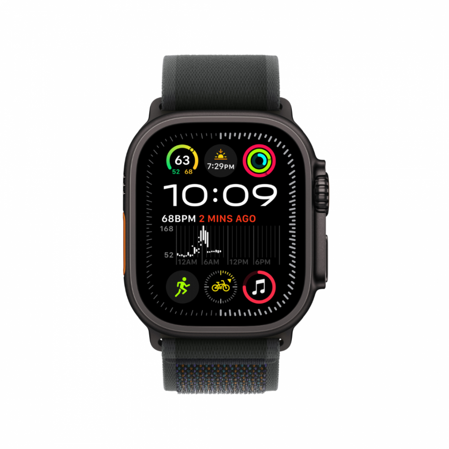 Apple Watch Ultra 2 - 49mm Black Titanium Case with Black Trail Loop - Band -GPS + Cellular | MX4V3QA/A