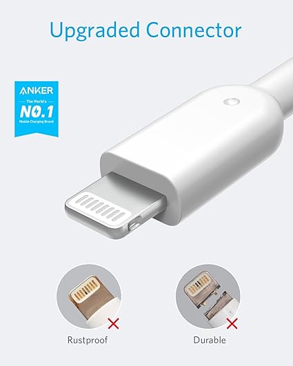 Anker Powerline II Lightning to USB-A Cable (3ft/0.9m) White