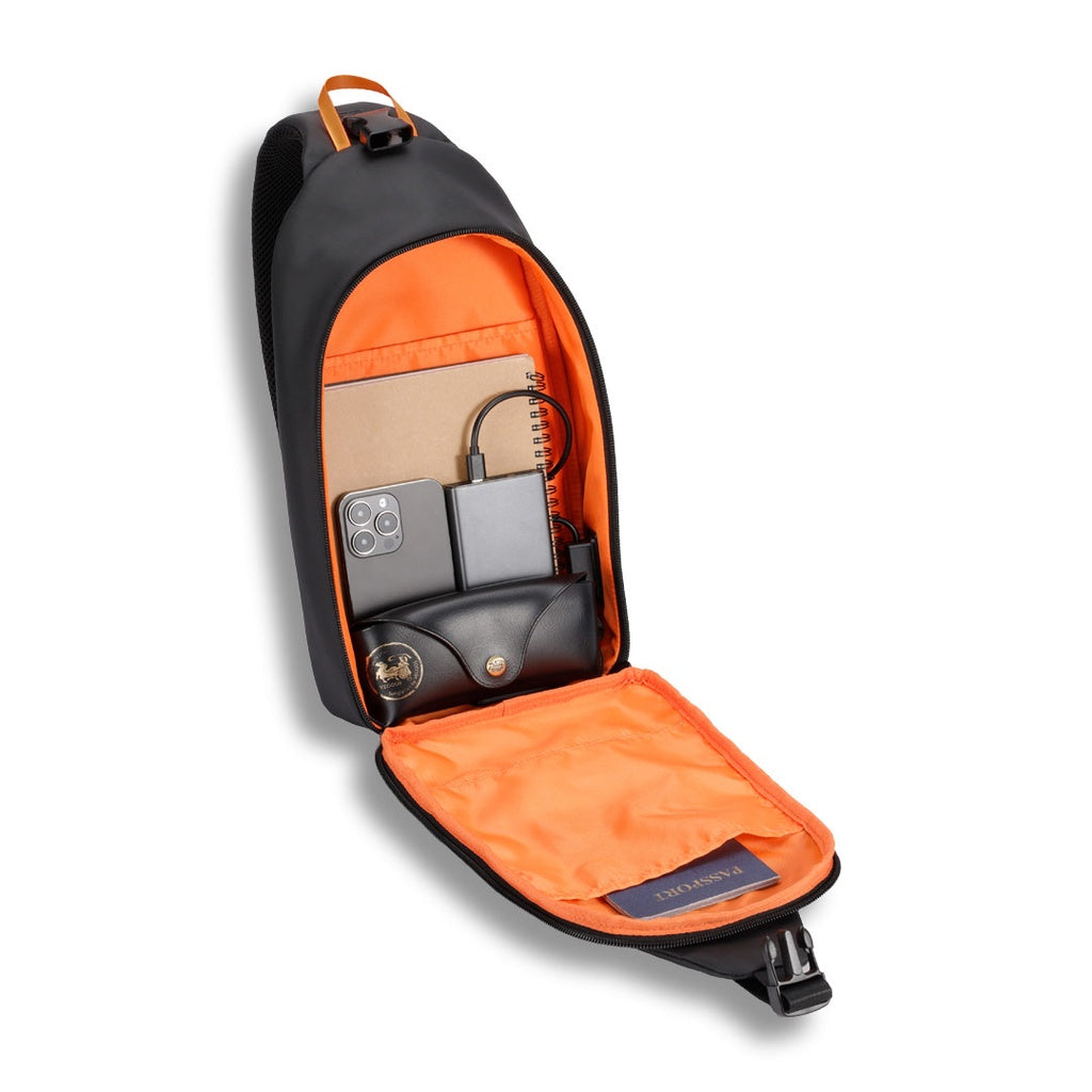 Porodo Gaming Water-Resistant PU Sling Bag With USB-C Port