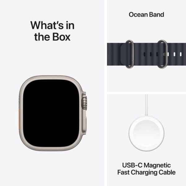 Apple Watch Ultra 2 GPS + Cellular 49mm Natural Titanium with Navy Ocean Band