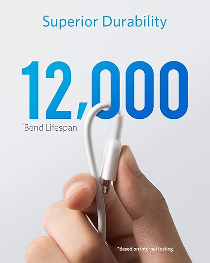 Anker Powerline II Lightning to USB-A Cable (3ft/0.9m) White