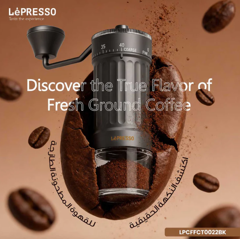 LePresso CaffeTradizione /Manual Coffee Grinder - Black