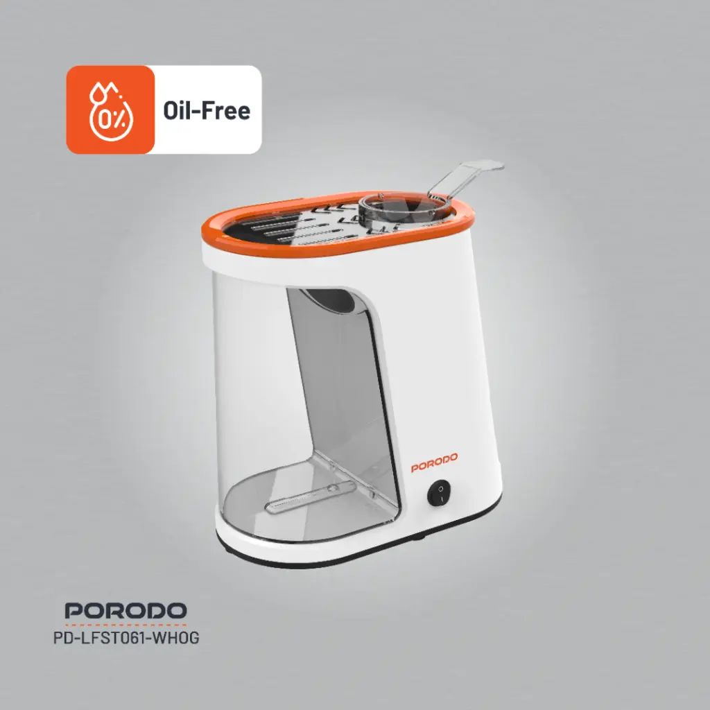 porodo Lifestyle Air-Popped Popcorn Maker - White/Orang