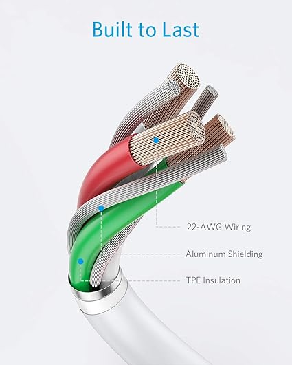 Anker Powerline II Lightning to USB-A Cable (3ft/0.9m) White