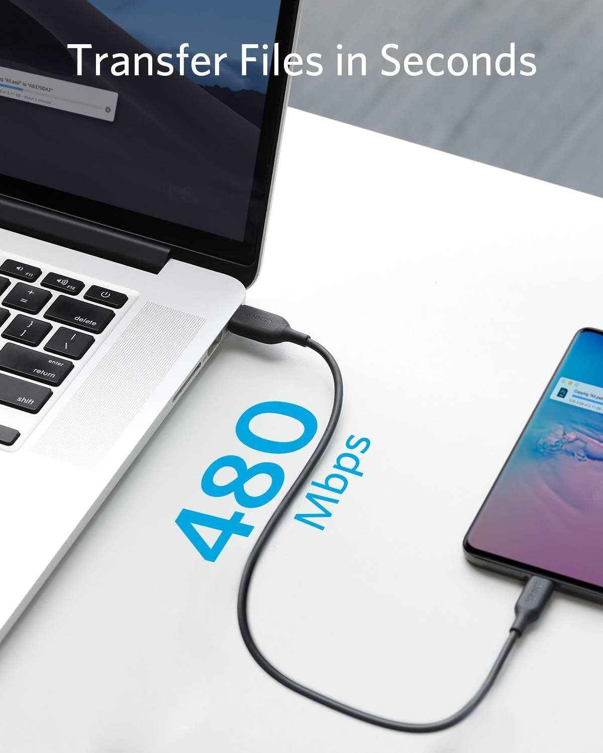 Anker Powerline III USB-C TO USB-C Cable (0.3M,1 FT) Black