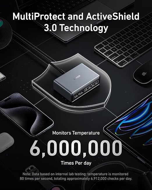 Anker Prime Charger (200W, 6 Ports, GaN) and Anker Prime Silver