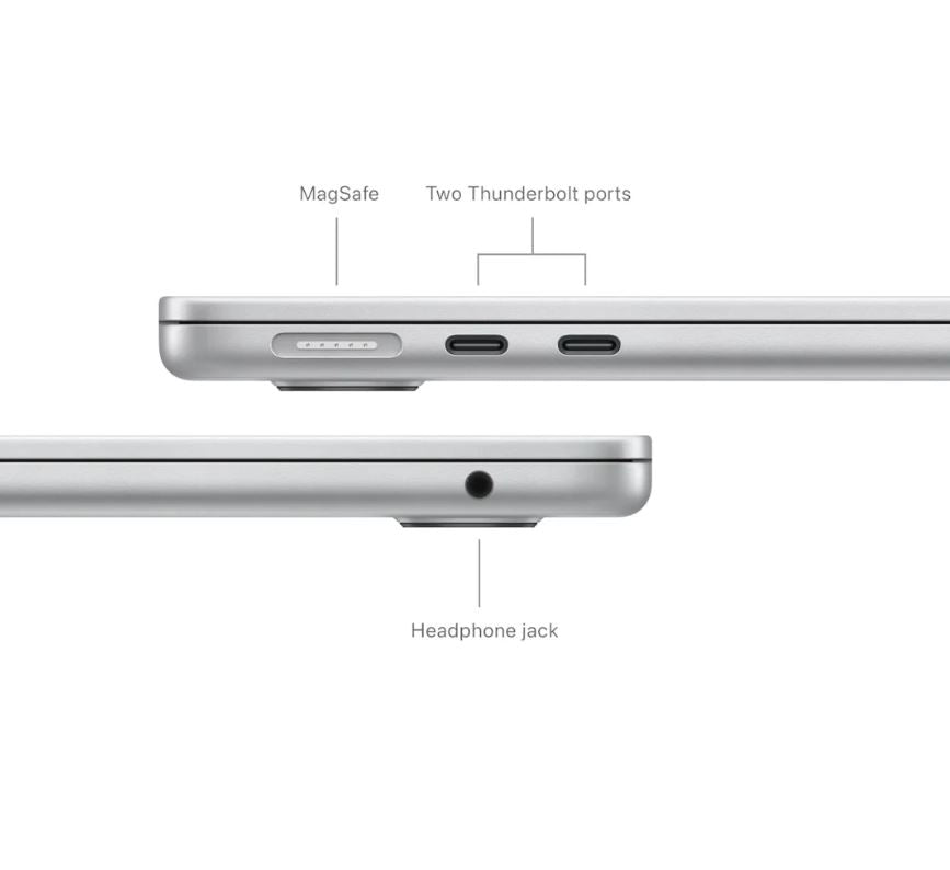 Apple MacBook Air - 13.6" - M4 - 10-Core CPU -8-Core GPU - 16-Core Neural Engine - 16GB RAM - 256GB SSD - Arabic-English - Silver - 1YW
