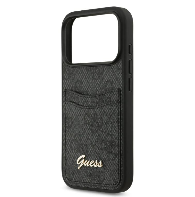 Guess PU Case With Cardslot & Script Metal Logo-iPhone 17 Pro Max