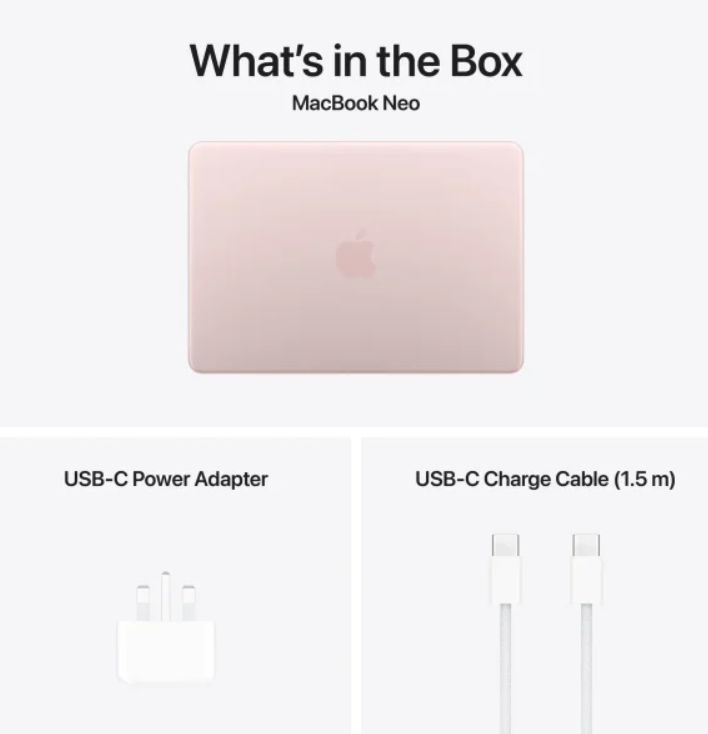 13-inch MacBook Neo A18 Pro chip 6‑core CPU 5‑core GPU 8GB 256GB SSD-Blush