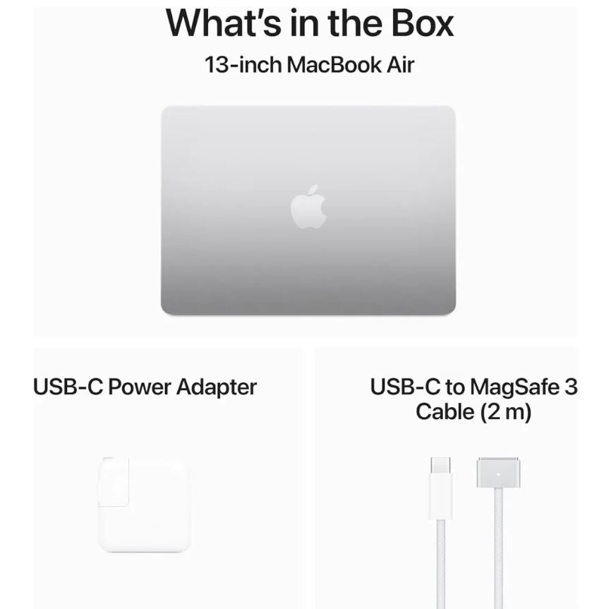 Apple MacBook Air - 13.6" - M4 - 10-Core CPU -8-Core GPU - 16-Core Neural Engine - 16GB RAM - 256GB SSD - Arabic-English - Silver - 1YW