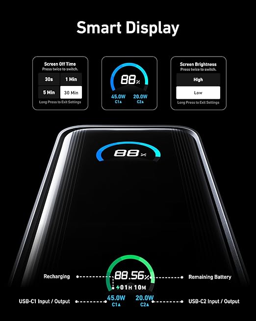 Anker Prime Power Bank (9.6K, 65W, Fusion) - Black