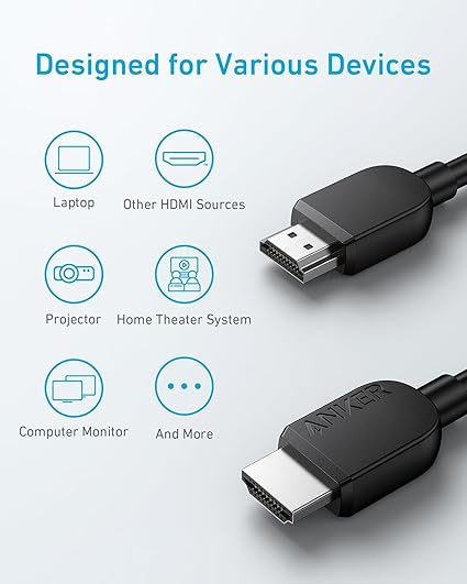 Anker HDMI to HDMI Cable (3ft, 8k) Black