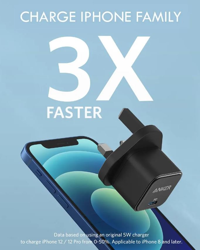 Anker PowerPort III 20W Cube Charger, Black