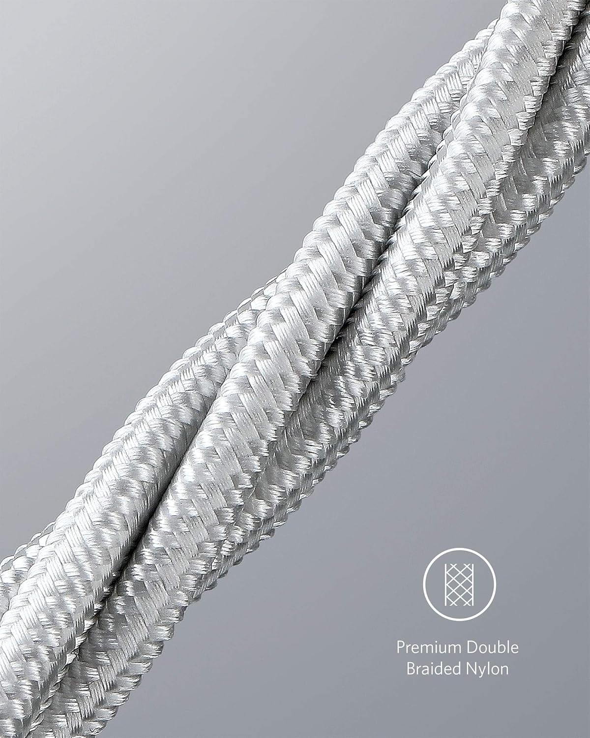 Anker USB-C to USb-C Cable (10ft/3m, 100W, Braided) Silver