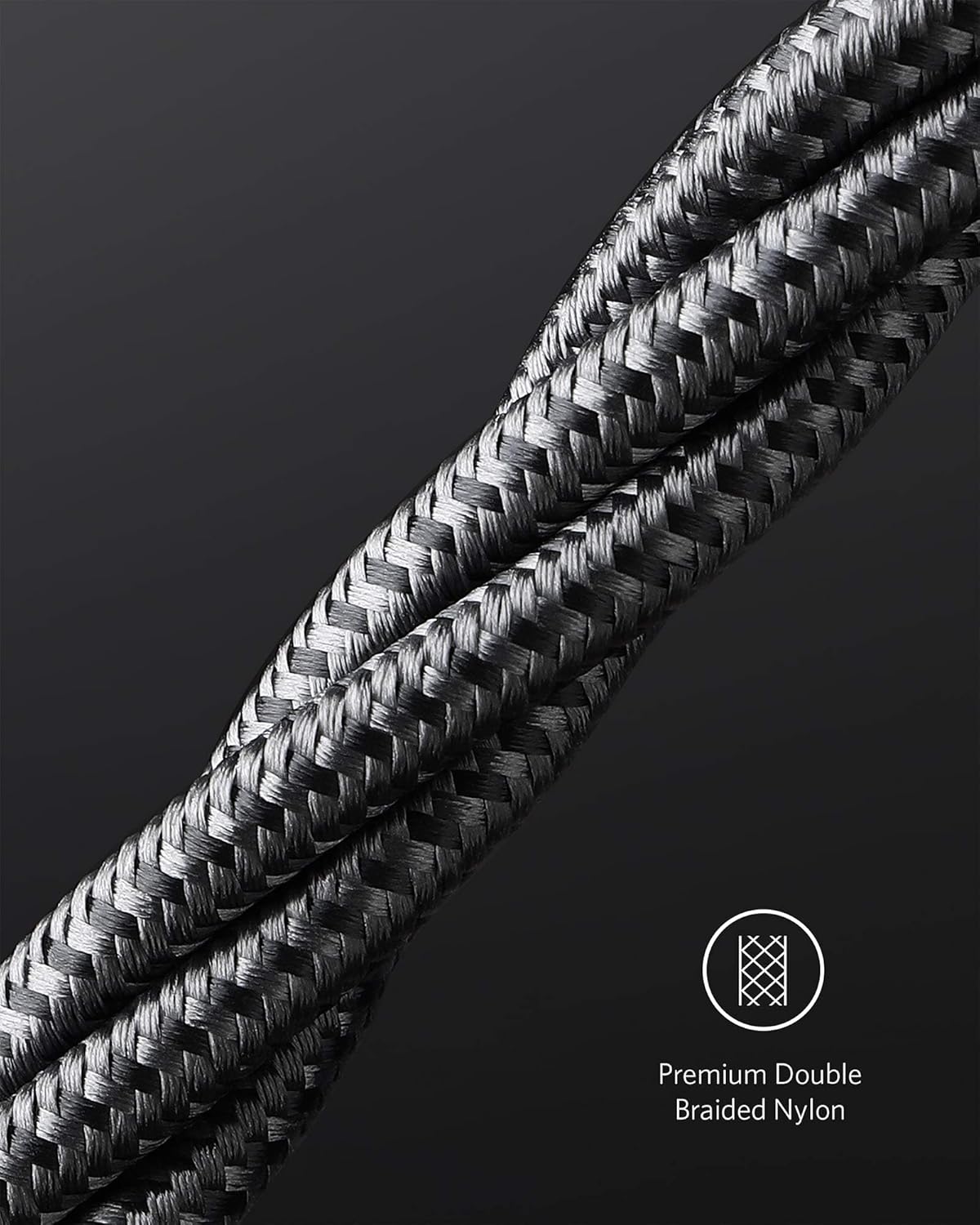 Anker USB-C to USb-C Cable (10ft/3m, 100W, Braided) Black