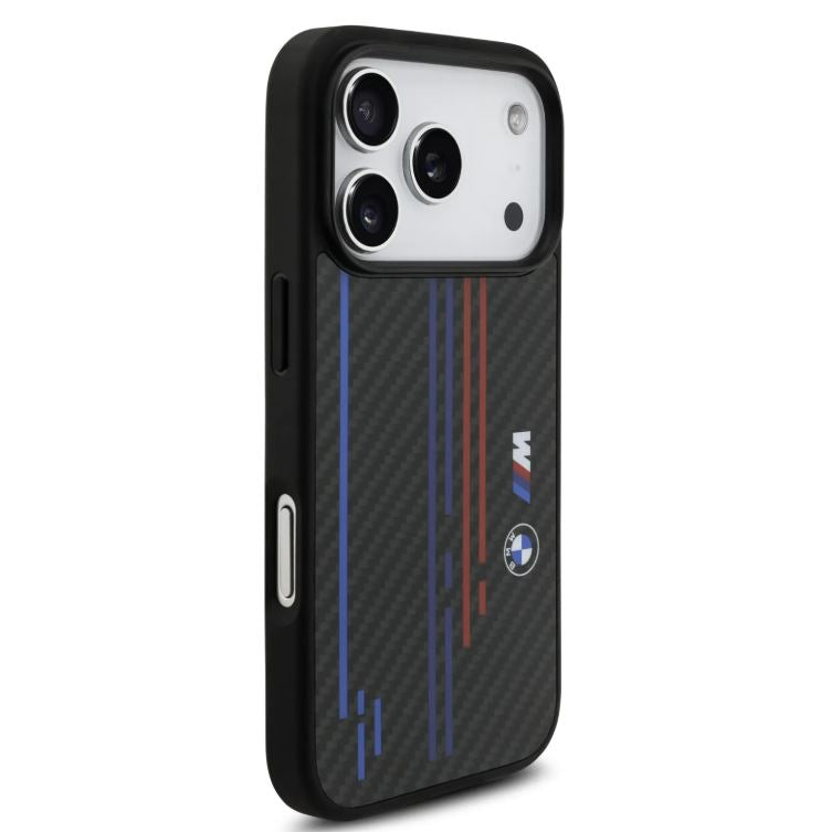 BMW MagSafe Kevlar Case With Printed Tricolor & Metal Logos-iPhone 17 Pro Max