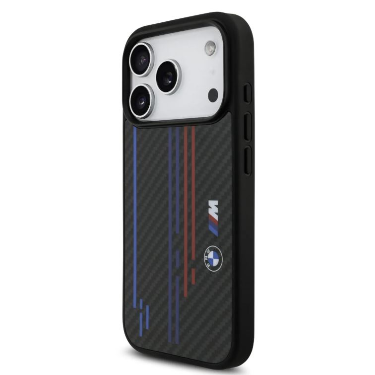 BMW MagSafe Kevlar Case With Printed Tricolor & Metal Logos-iPhone 17 Pro Max
