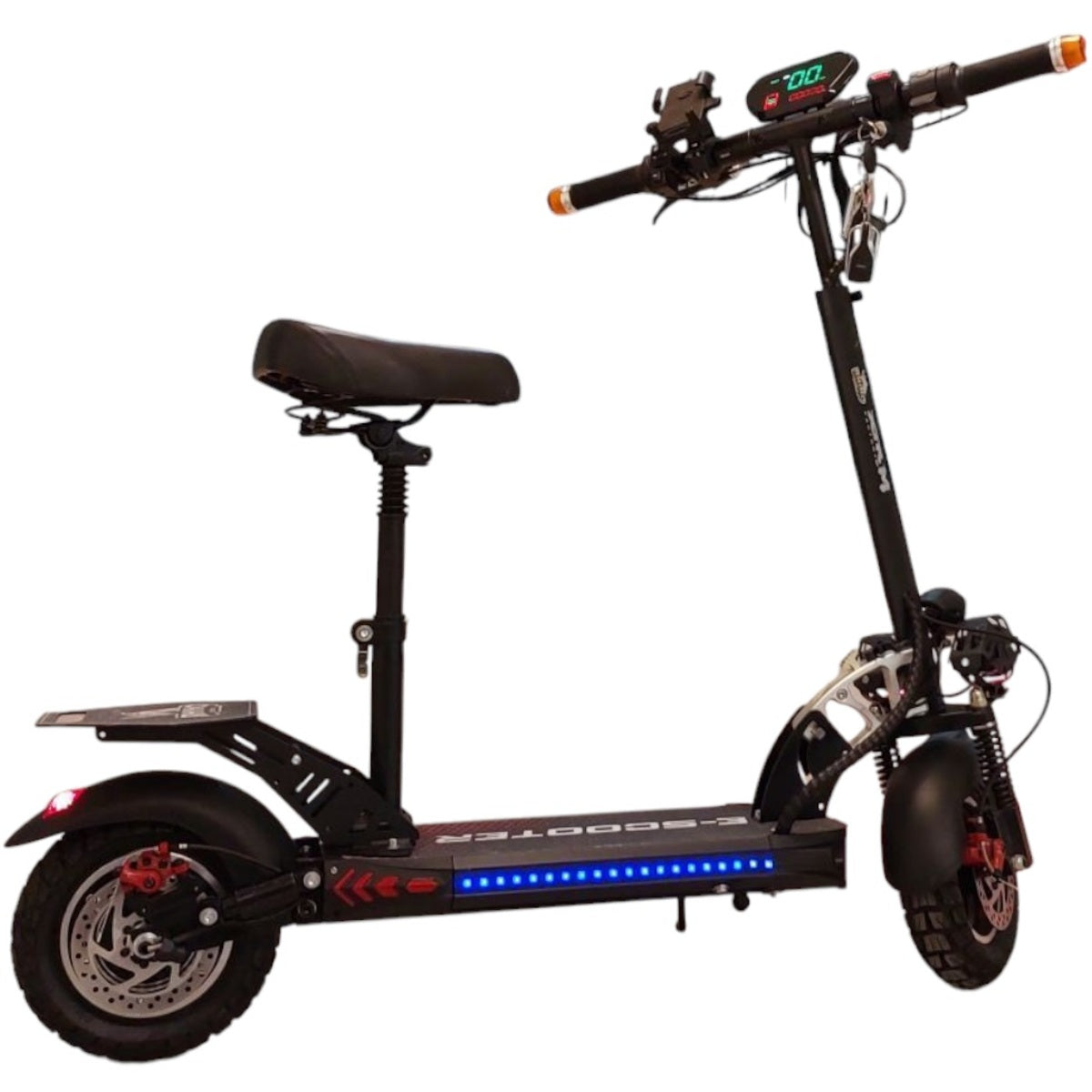 Rhino Patrol V10 Foldable Electric Scooter - 10-inch - Range 35 KM - 2000W - Speed 90 KM-H With Seat