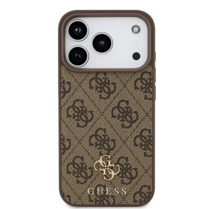 Guess MagSafe 4G PU Leather Case With Small 4G & Classic Metal Logo-iPhone 17 Pro