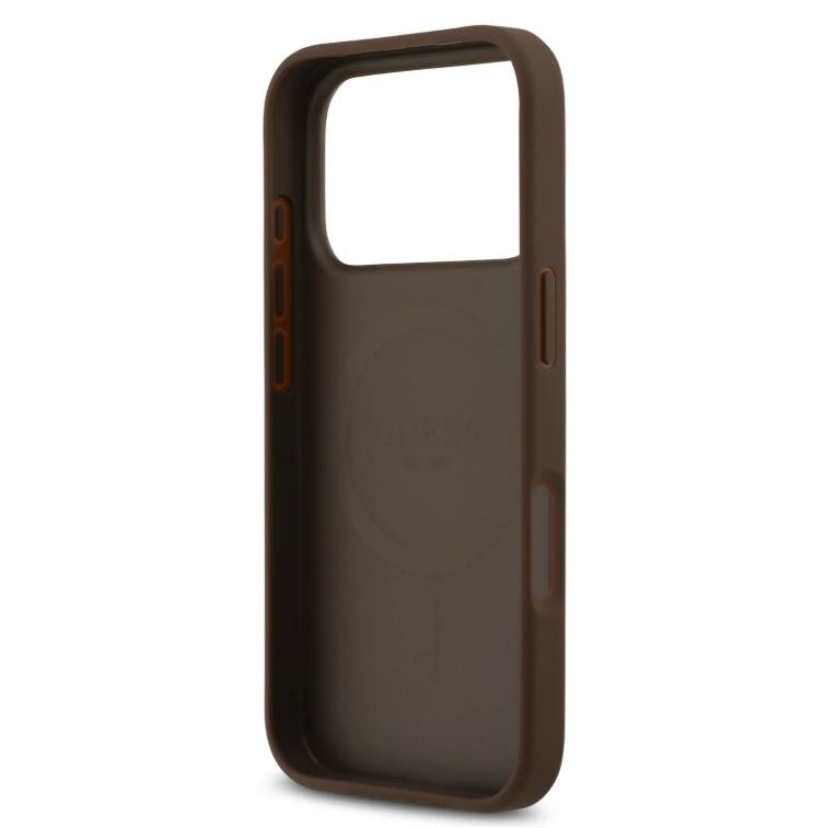 Guess MagSafe 4G PU Leather Case With Classc & Strass Logo-iPhone 17 Pro