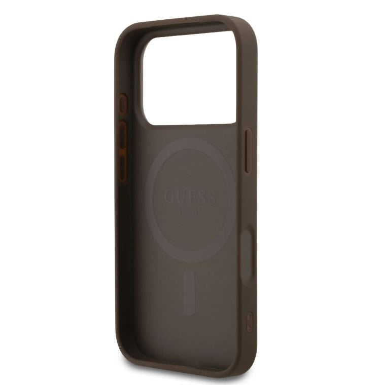 Guess MagSafe 4G PU Leather Case With Small 4G & Classic Metal Logo-iPhone 17 Pro