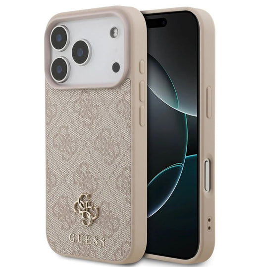 Guess MagSafe 4G PU Leather Case With Small 4G & Classic Metal Logo-iPhone 17 Pro