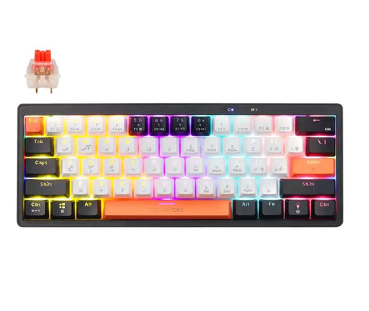 GAMEON AEROX Series GOMK160-RS 60% RGB Mechanical Wired Gaming Keyboard, Red Switch - English/Arabic