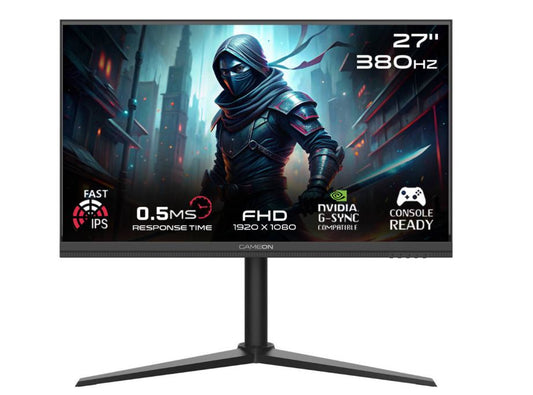 GAMEON GOMP27FHD380IPS Midnight Pro Series 27" FHD, 380Hz, MPRT 0.5ms, HDMI 2.1, Fast IPS Gaming Monitor (Support PS5) - Black