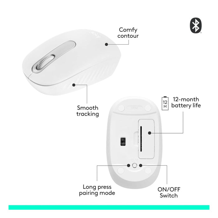 Logitech M196 Bluetooth Mouse - Off White