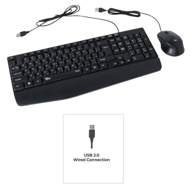 Twisted Minds K12 Kavara Series 2in1 Combo Wired Mode Lightweight - Black - (English / Arabic) Layout