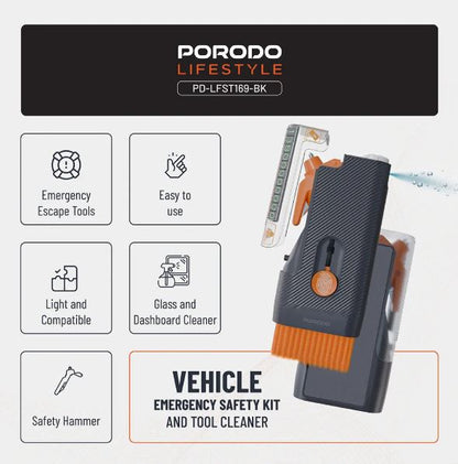 Porodo Lifestyle Vehicle Emergency Safety Kit - Black