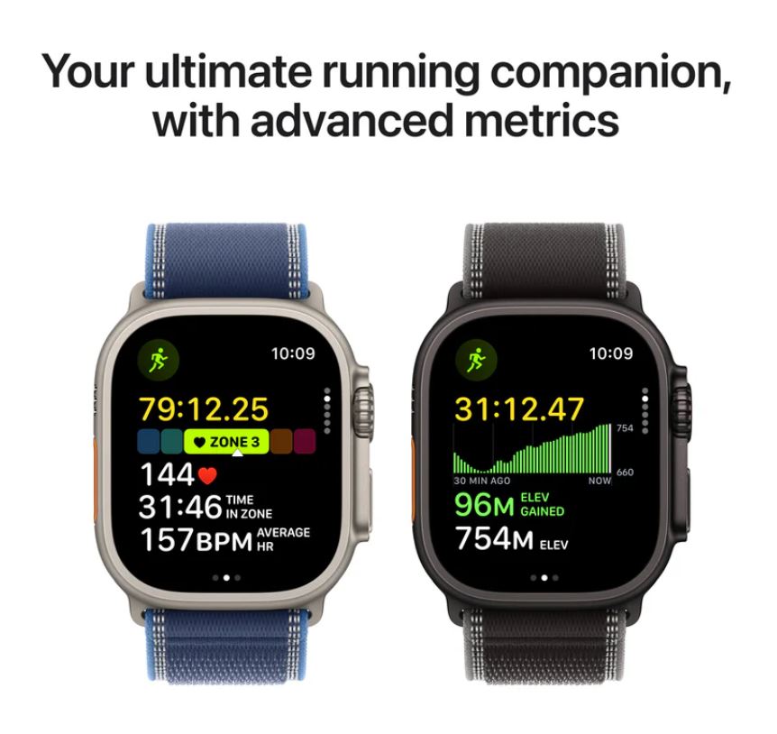 Apple Watch Ultra 3 GPS + Cellular 49mm Black Titanium Case with Black/Charcoal Trail Loop – M/L