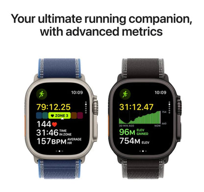 Apple Watch Ultra 3 GPS + Cellular 49mm Black Titanium Case with Black/Charcoal Trail Loop – M/L