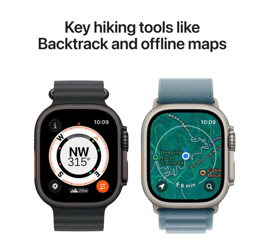 Apple Watch Ultra 3 GPS + Cellular 49mm Black Titanium Case with Black/Charcoal Trail Loop – M/L