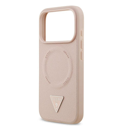 Guess MagSafe PU Leather Case With Triangle Logo-iPhone 17 Pro