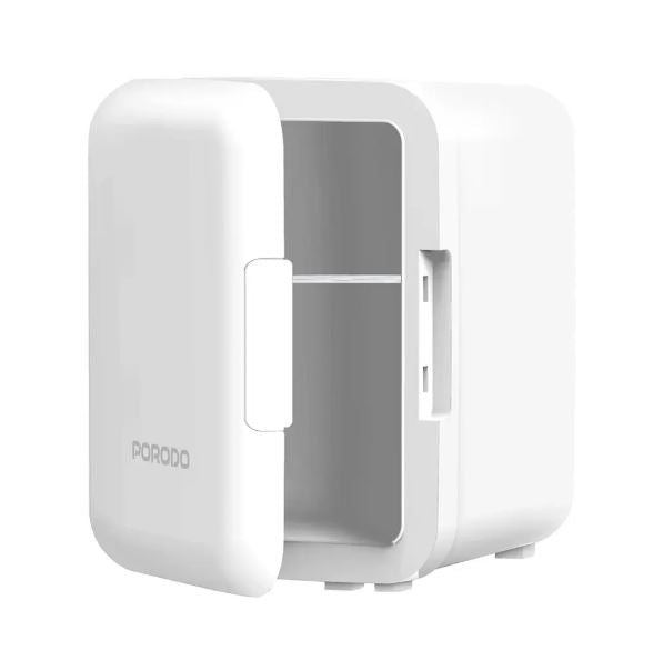 Porodo Lifestyle Echochill 4L Min Cooling Fridge, For Home, Office And Travel - White
