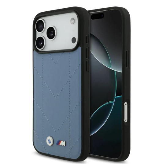 BMW MagSafe PU Quilted Leather Case With Metal Logo-iPhone 17 Pro Max