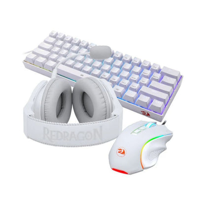 Redragon S129W 3in1 Gaming Mouse, Headset and Keyboard Combo - White