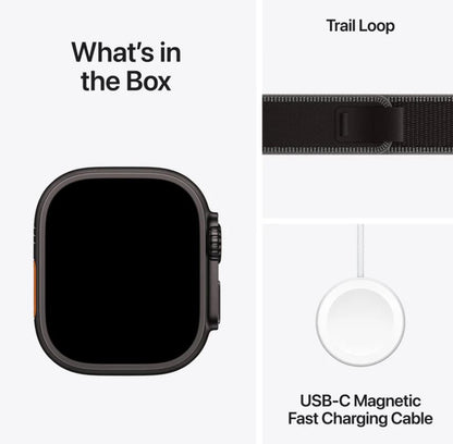 Apple Watch Ultra 3 GPS + Cellular 49mm Black Titanium Case with Black/Charcoal Trail Loop – M/L