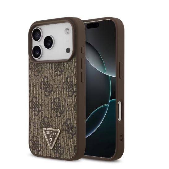 Guess MagSafe 4G PU Leather Case With Triangle Logo-iPhone 17 Pro