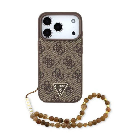 Guess MagSafe 4G PU Leather Case With Small 4G Logo & Lanyard-iPhone 17 Pro