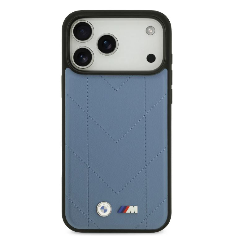 BMW MagSafe PU Quilted Leather Case With Metal Logo-iPhone 17 Pro Max