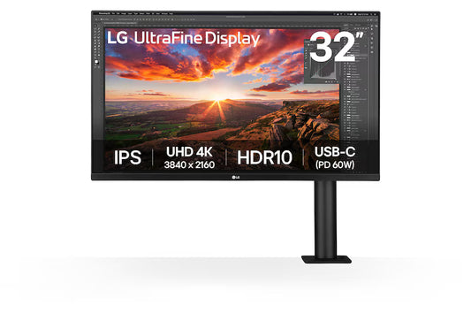 LG 32UN880K-B 32" UHD 4K Ergo IPS Monitor, USB-C, Black