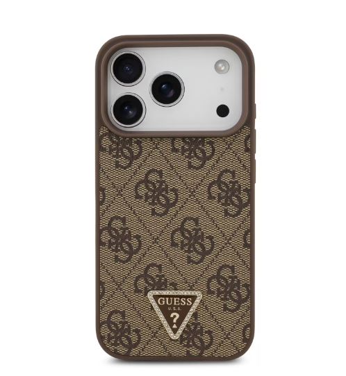 Guess MagSafe 4G PU Leather Case With Triangle Logo-iPhone 17 Pro Max